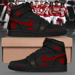 Indiana Hoosiers Football Custom Name Air Jordan 1 Shoes