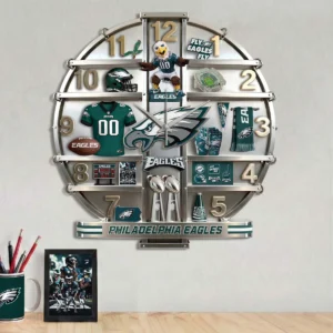 Philadelphia Eagles Super Bowl LII Champions Wall Clock