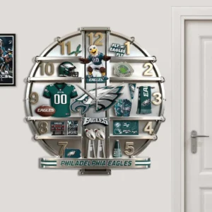 Philadelphia Eagles Super Bowl LII Champions Wall Clock
