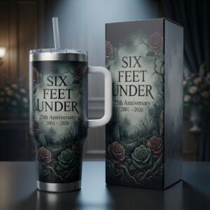 Six Feet Under 25th Anniversary 2001 – 2026 Tumbler With Handle