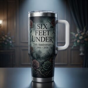 Six Feet Under 25th Anniversary 2001 – 2026 Tumbler With Handle