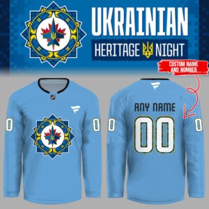 Winnipeg Jets Ukrainian Heritage Night Custom Hockey Jersey