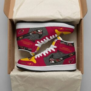 Arizona Cardinals Personalized Name Heartbeat High Top Shoes