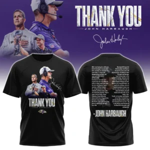 Baltimore Ravens Thank You John Harbaugh Signature T-Shirt