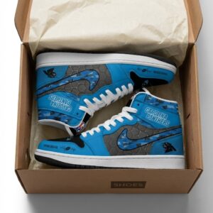 Carolina Panthers Personalized Name Heartbeat Air Jordan 1