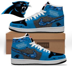 Carolina Panthers Personalized Name Heartbeat Air Jordan 1