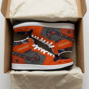 Chicago Bears Personalized Name Football Heartbeat High Top Shoes