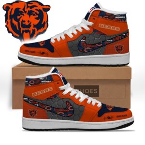 Chicago Bears Personalized Name Football Heartbeat High Top Shoes