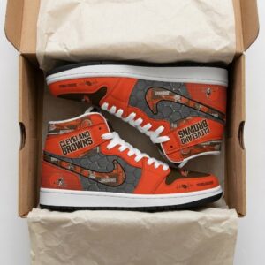 Cleveland Browns Personalized Dawg Pound Jordan 1 High Shoes