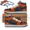 Denver Broncos Personalized Name Heartbeat High Top Shoes