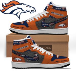 Denver Broncos Personalized Name Heartbeat High Top Shoes
