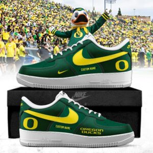 Oregon Ducks Custom Name Nike Air Force 1 Shoes