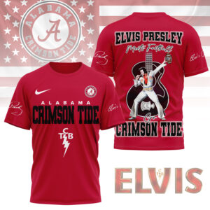 Alabama Crimson x Tide Elvis Presley Football Jersey T-Shirt