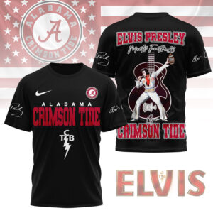 Alabama Crimson x Tide Elvis Presley Football Jersey T-Shirt