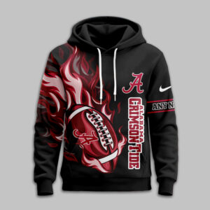 Alabama Crimson Tide Personalized Roll Tide Flaming Football 3D Hoodie