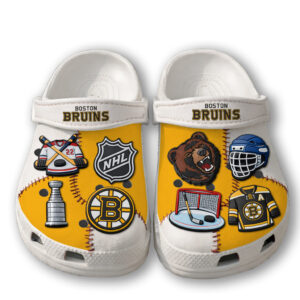 Boston Bruins Hockey Clogs With Charms