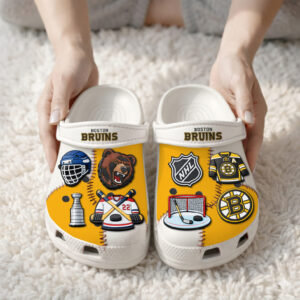 Boston Bruins Hockey Clogs With Charms