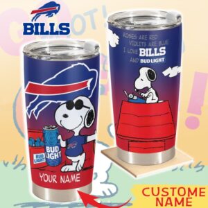 Buffalo Bills Snoopy Custom Name Tumbler