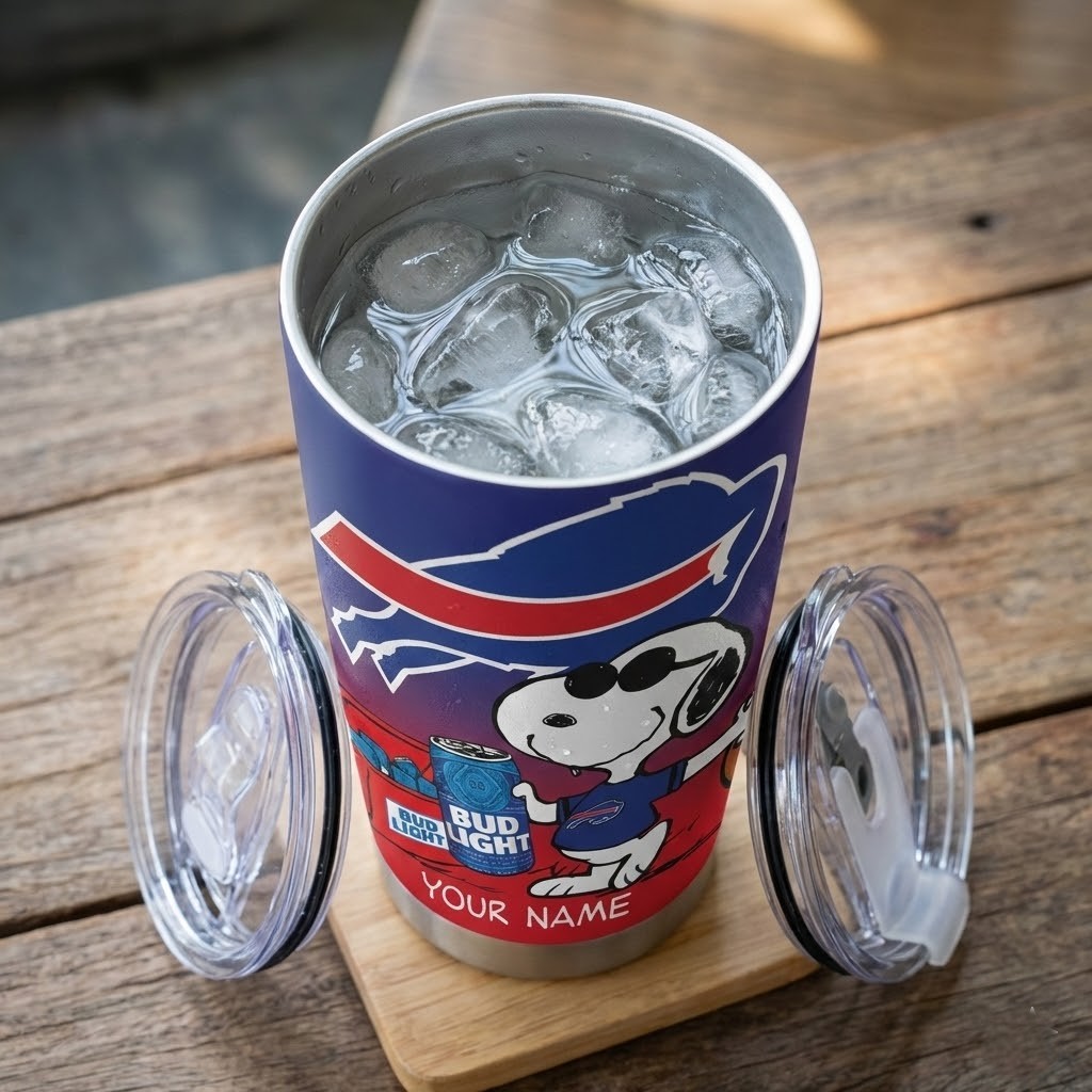 Carolina Panthers Snoopy Personalized Tumbler - Detail View