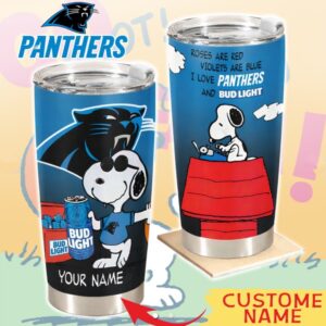 Carolina Panthers Snoopy Personalized Tumbler