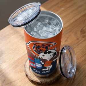 Chicago Bears Snoopy Custom Name Tumbler