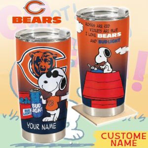 Chicago Bears Snoopy Custom Name Tumbler