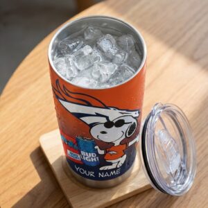 Denver Broncos Snoopy I Love Broncos Custom Name Tumbler