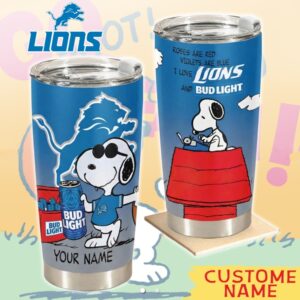 Detroit Lions Snoopy Custom Tumbler