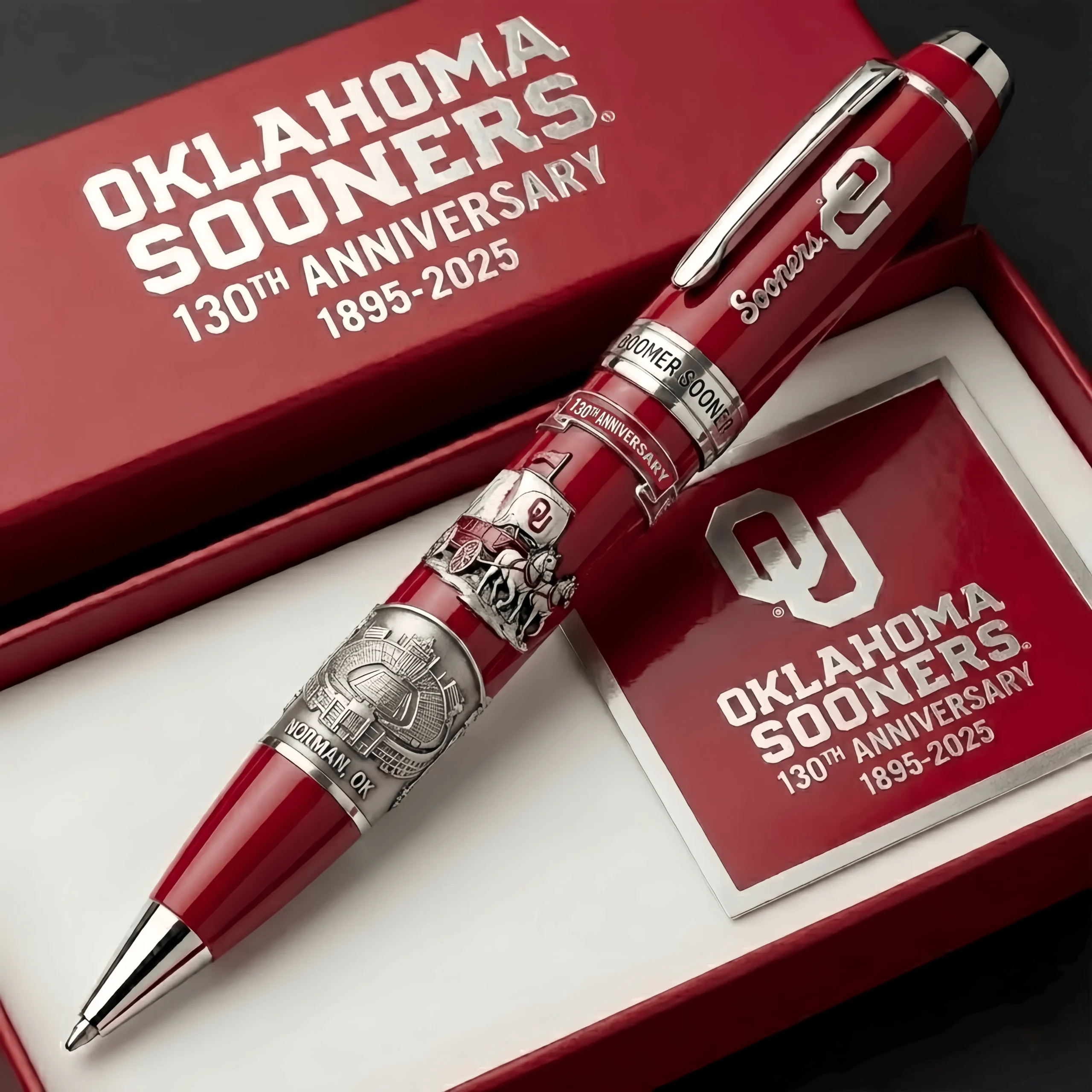 Oklahoma Sooners 130th Anniversary 1895-2025 Pen - Front View