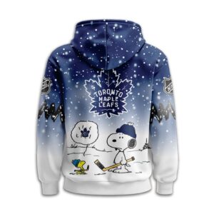 Toronto Maple Leafs Snoopy Charlie Brown Winter Hockey Hoodie