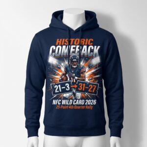 Chicago Bears Historic Comeback NFC Wild Card 2026 Hoodie