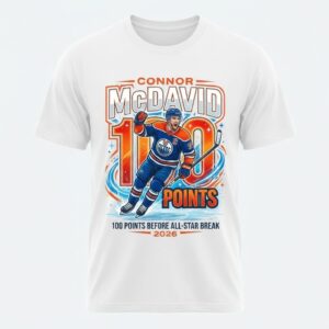 Connor McDavid 100 Points Before All-Star Break 2026 T-Shirt