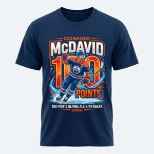 Connor McDavid 100 Points Before All-Star Break 2026 T-Shirt