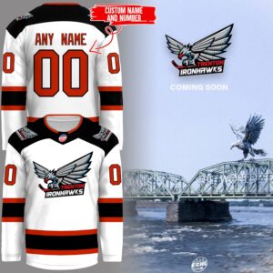 Trenton Ironhawks ECHL Custom Name and Number Hockey Jersey