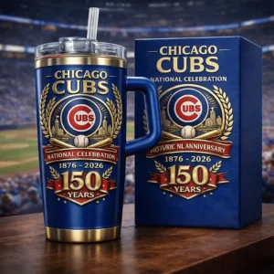 Chicago Cubs 150th Anniversary 1876 - 2026 Tumbler with Handle