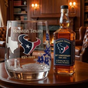 Houston Texans 26th Anniversary 1999-2025 Whiskey Glass