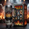 KISS Rock And Roll Band Studded Tumbler With Handle