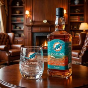 Miami Dolphins 60th Anniversary 1966-2026 Whiskey Glass