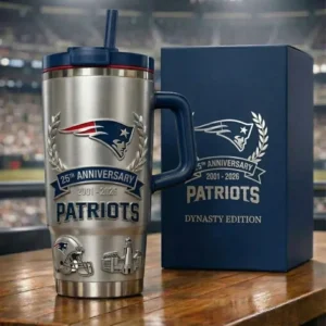 New England Patriots 25th Anniversary 2001-2026 Dynasty Edition Tumbler
