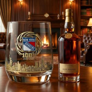 New York Rangers 100th Anniversary 1926-2026 Whiskey Glass