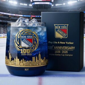 New York Rangers 100th Anniversary 1926-2026 Whiskey Glass
