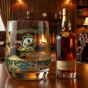 Oregon Ducks 132nd Anniversary Whiskey Glass