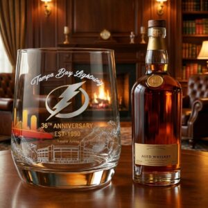 Tampa Bay Lightning 36th Anniversary 1990-2026 Whiskey Glass