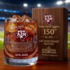 Texas A&M Aggies 150th Anniversary 1876-2026 Whiskey Glass