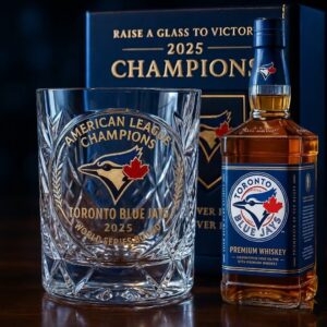 Toronto Blue Jays 2025 American League Champions World Series Bound Whiskey Glass
