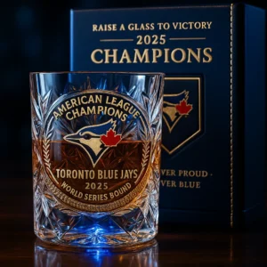 Toronto Blue Jays 2025 American League Champions World Series Bound Whiskey Glass