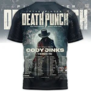 Five Finger Death Punch 20th Anniversary World Tour 2026 T-Shirt
