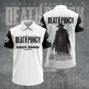 Five Finger Death Punch 20th Anniversary World Tour 2026 with Cody Jinks and Eva Under Fire Polo Shirt