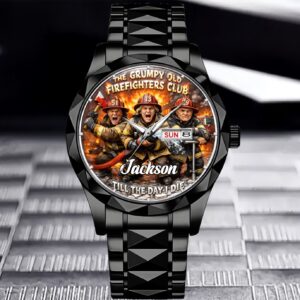 The Grumpy Old Firefighters Club Personalized Name Watch