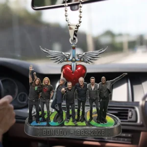 Bon Jovi 1983-2026 Heart and Dagger Car Hanging Ornament